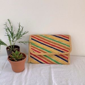 Sea grass woven clutch